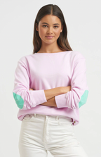 Est 1971- Classic Cotton Sweatshirt- Powder Pink/ Apple Green