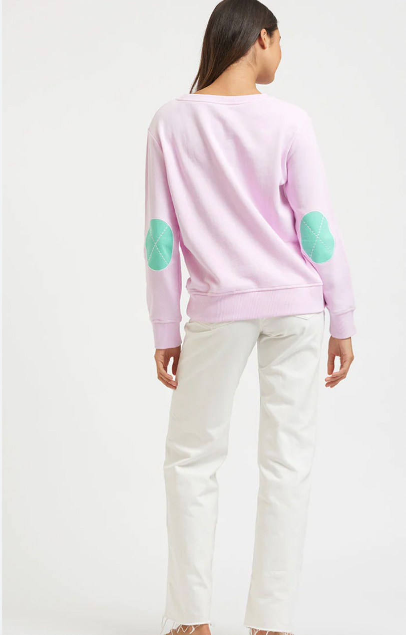 Est 1971- Classic Cotton Sweatshirt- Powder Pink/ Apple Green
