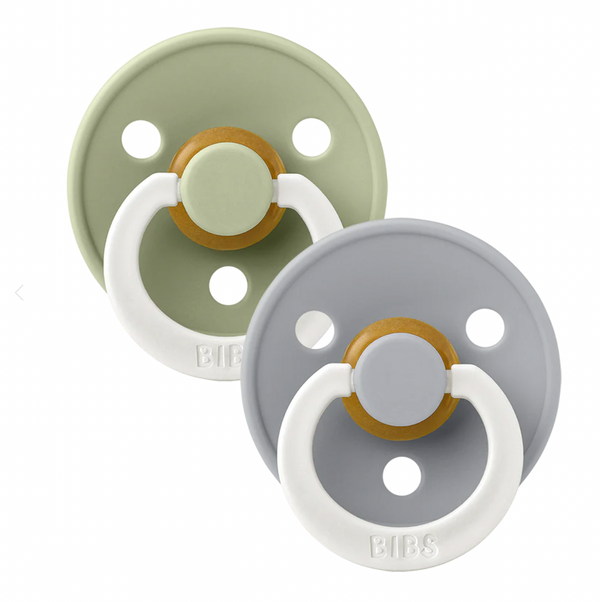 BIBS Colour Soother Double Pack - GLOW - Assorted  (Anatomical/Natural Rubber)