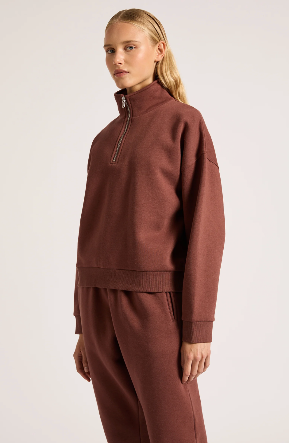 Nude Lucy Carter Classic Zip Front Sweat Wine