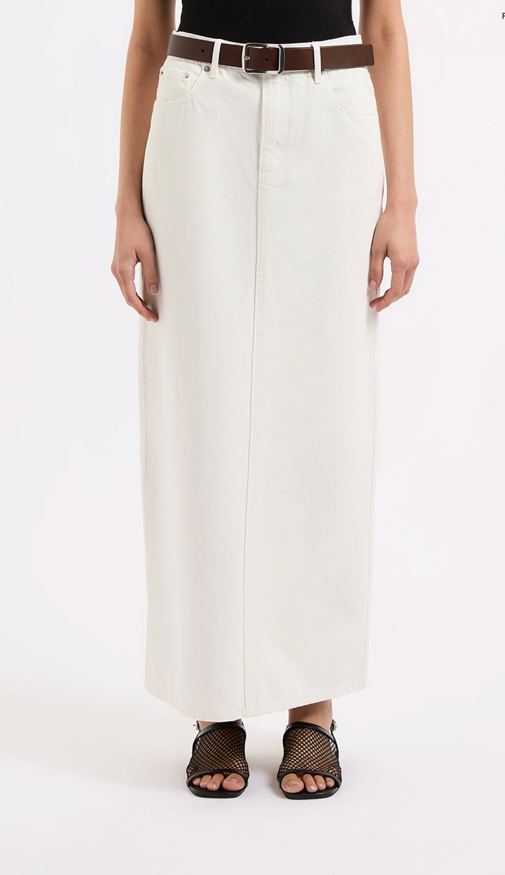 Nude Lucy Organic Denim Maxi Skirt Ecru