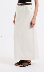 Nude Lucy Organic Denim Maxi Skirt Ecru