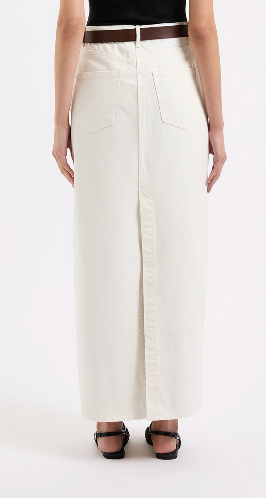 Nude Lucy Organic Denim Maxi Skirt Ecru