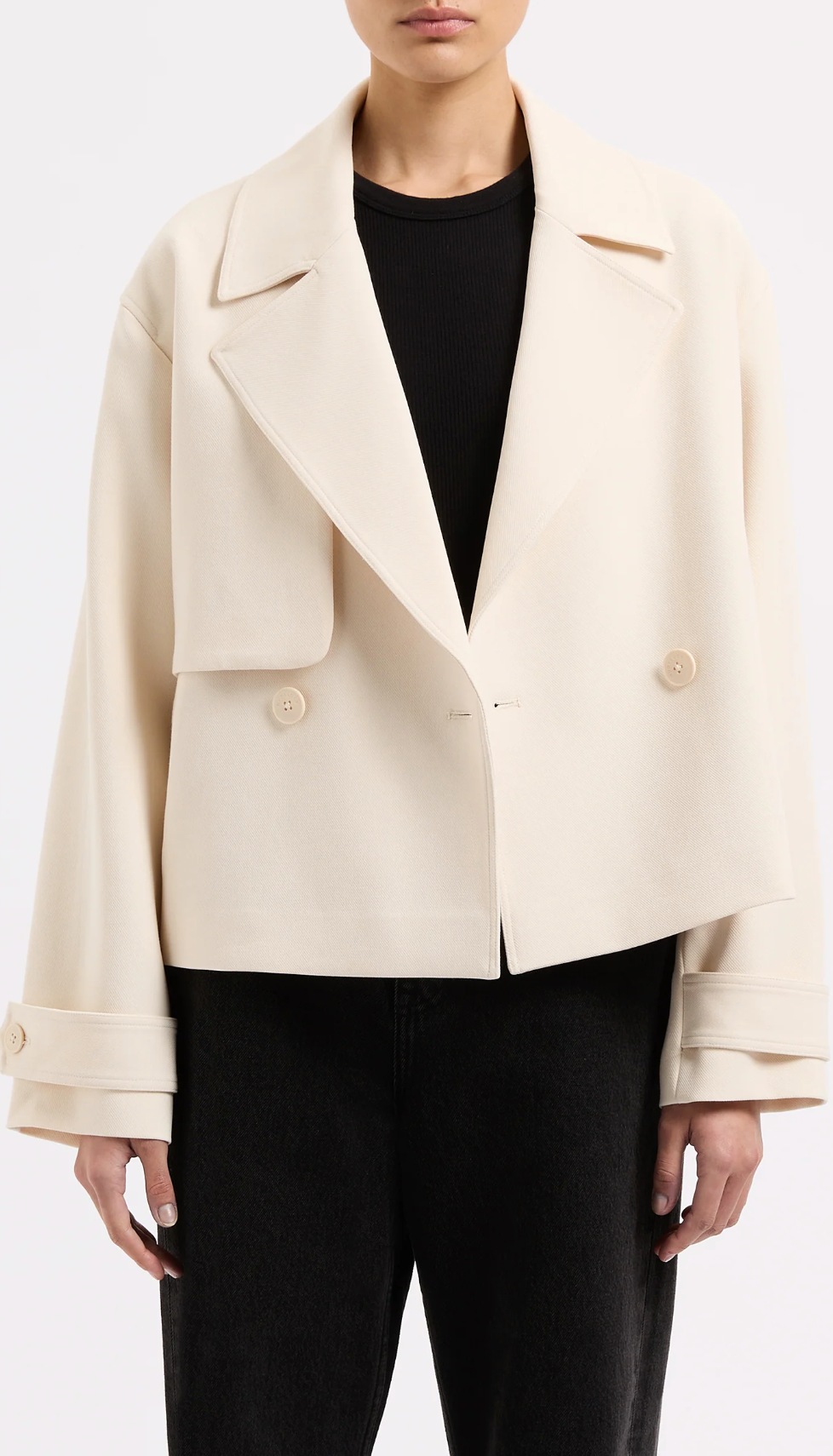 Nude Lucy Karson Crop Trench Cream