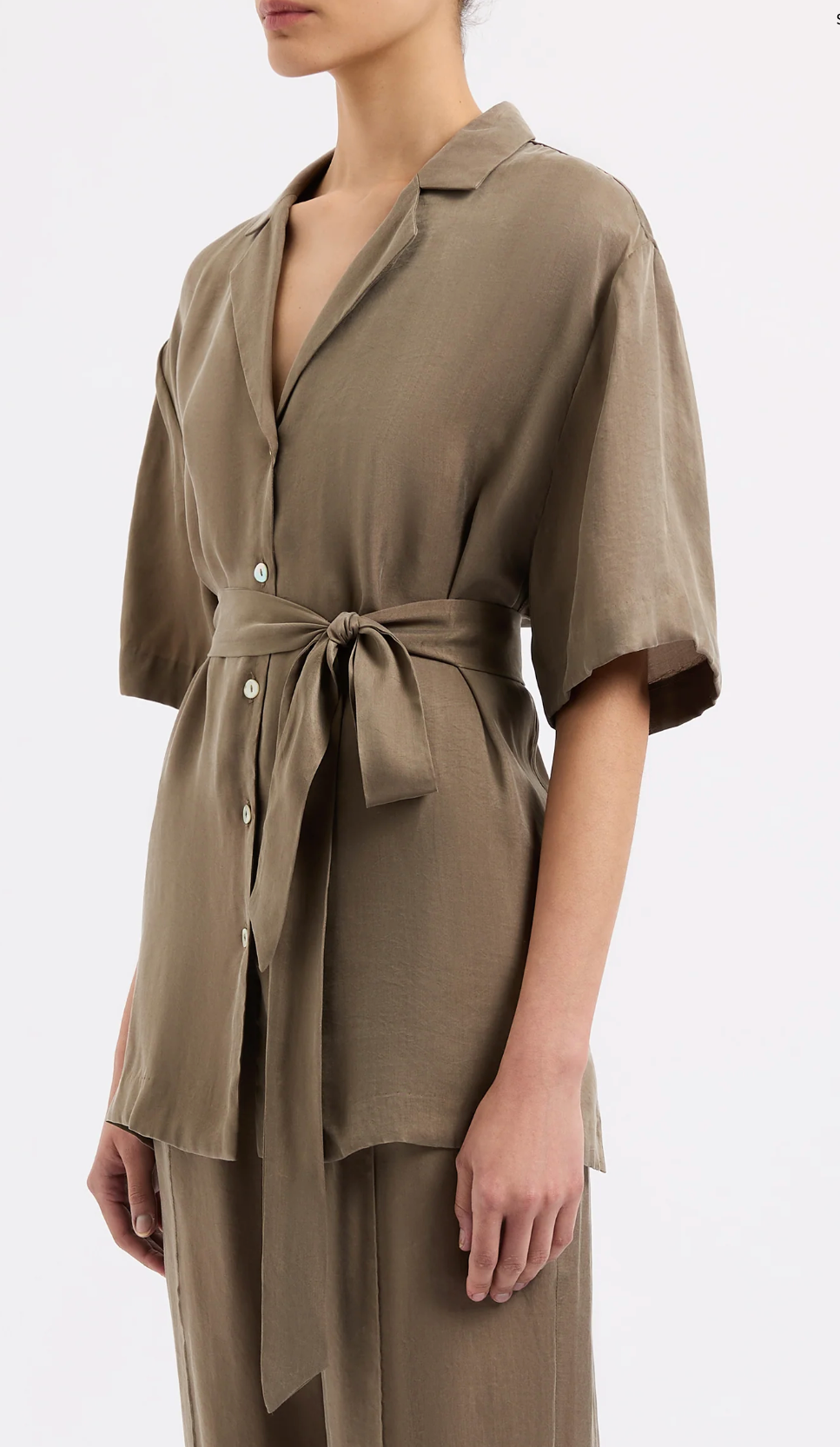 Nude Lucy Seshni Tencel Shirt Chestnut