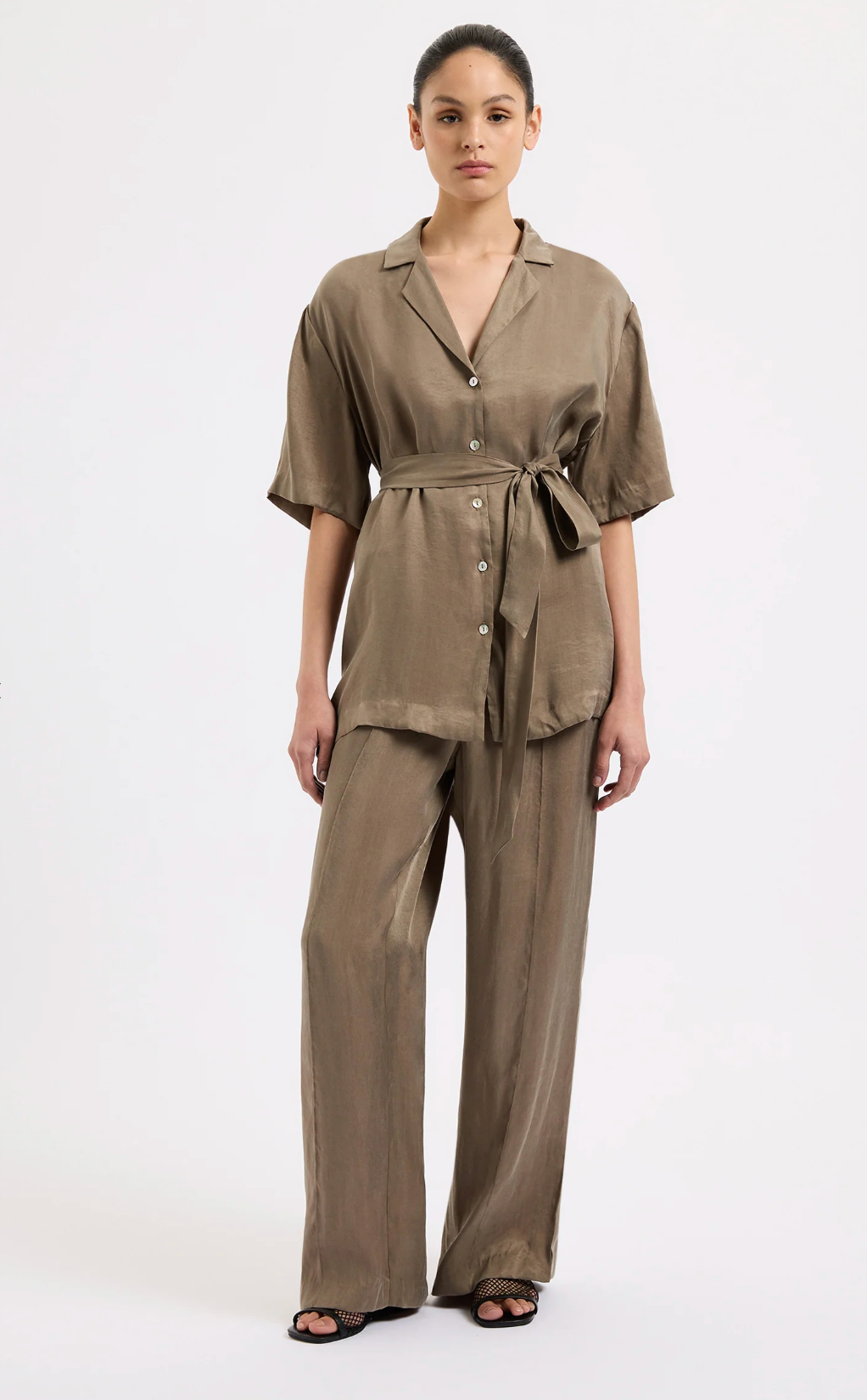 Nude Lucy Seshni Tencel Shirt Chestnut