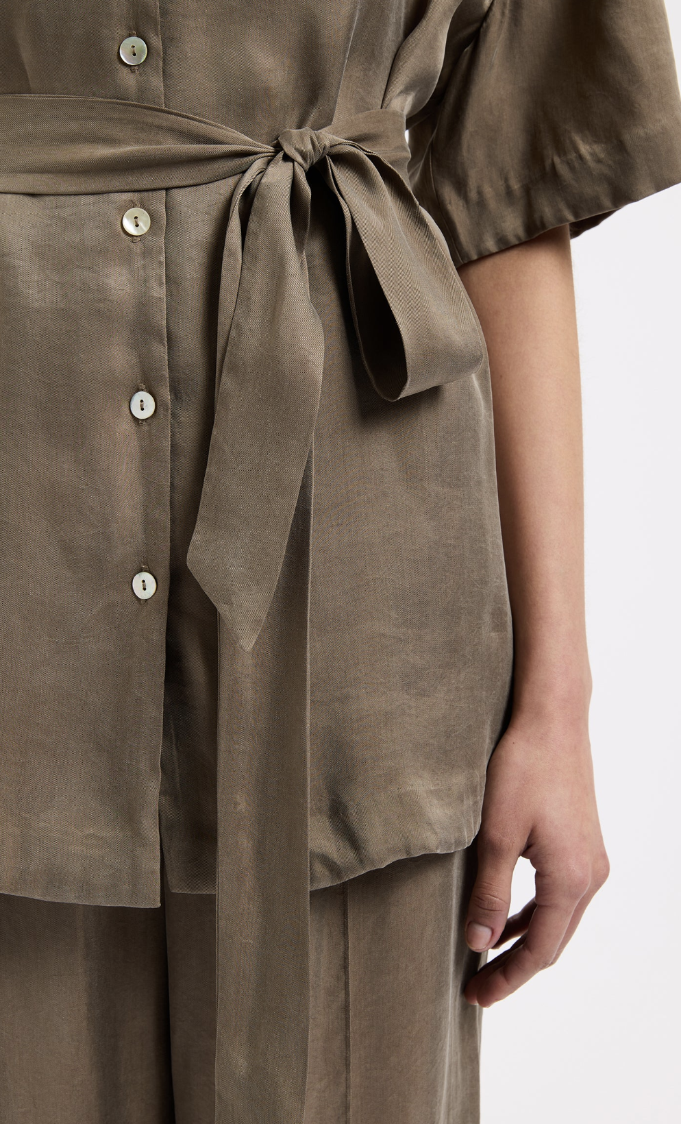 Nude Lucy Seshni Tencel Shirt Chestnut