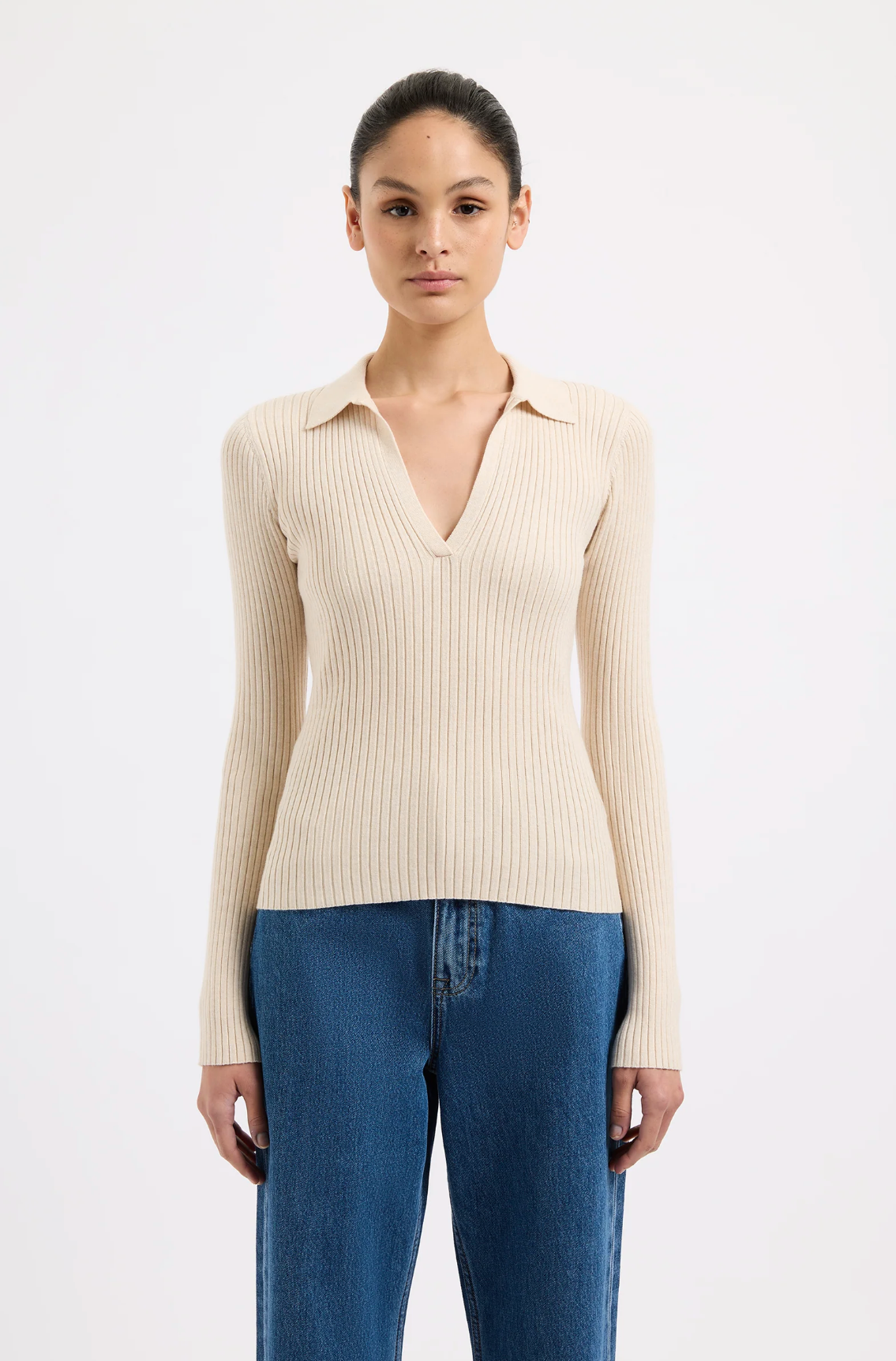 Nude Lucy Lourdes Rugby Knit Cream Marle