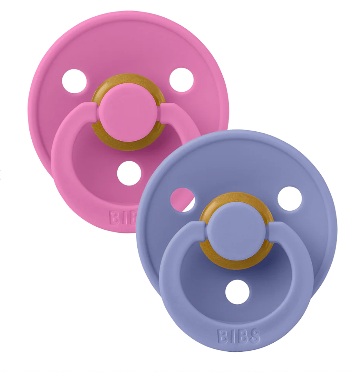 BIBS Colour Soother Double Pack - Assorted (Round/Natural Rubber)