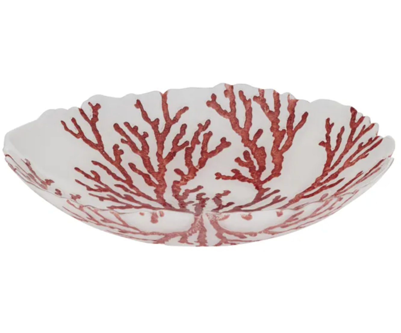 Coast to Coast Atoll Glass Bowl White & Red