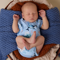 Snuggle Hunny Blue Ocean Short Sleeve Organic Bodysuit