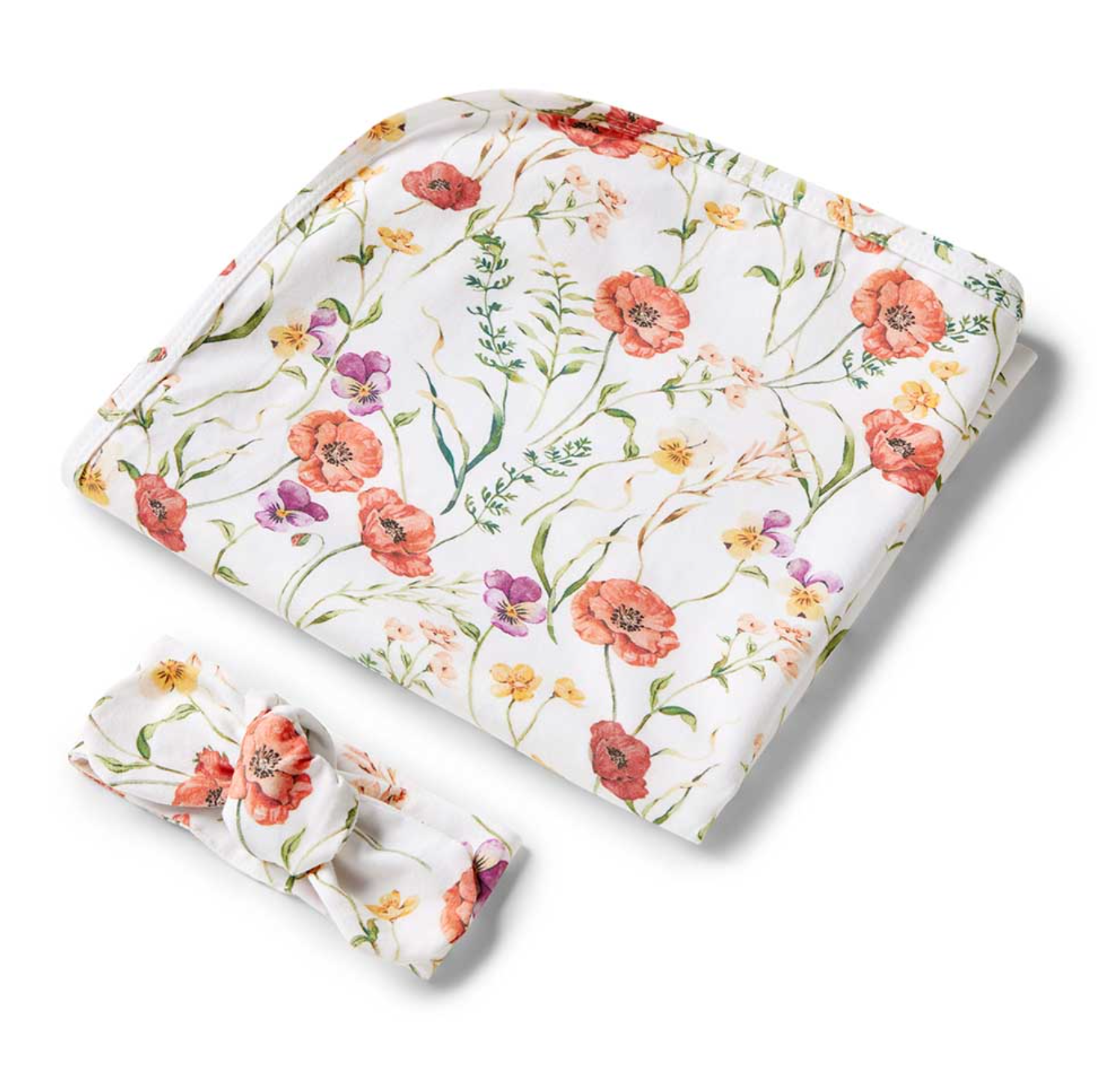 Snuggle Hunny Meadow Organic Jersey Wrap & Topknot Set