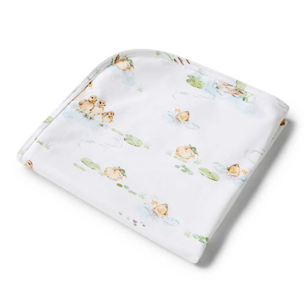 Snuggle Hunny Duck Pond Organic Jersey Wrap & Beanie Set