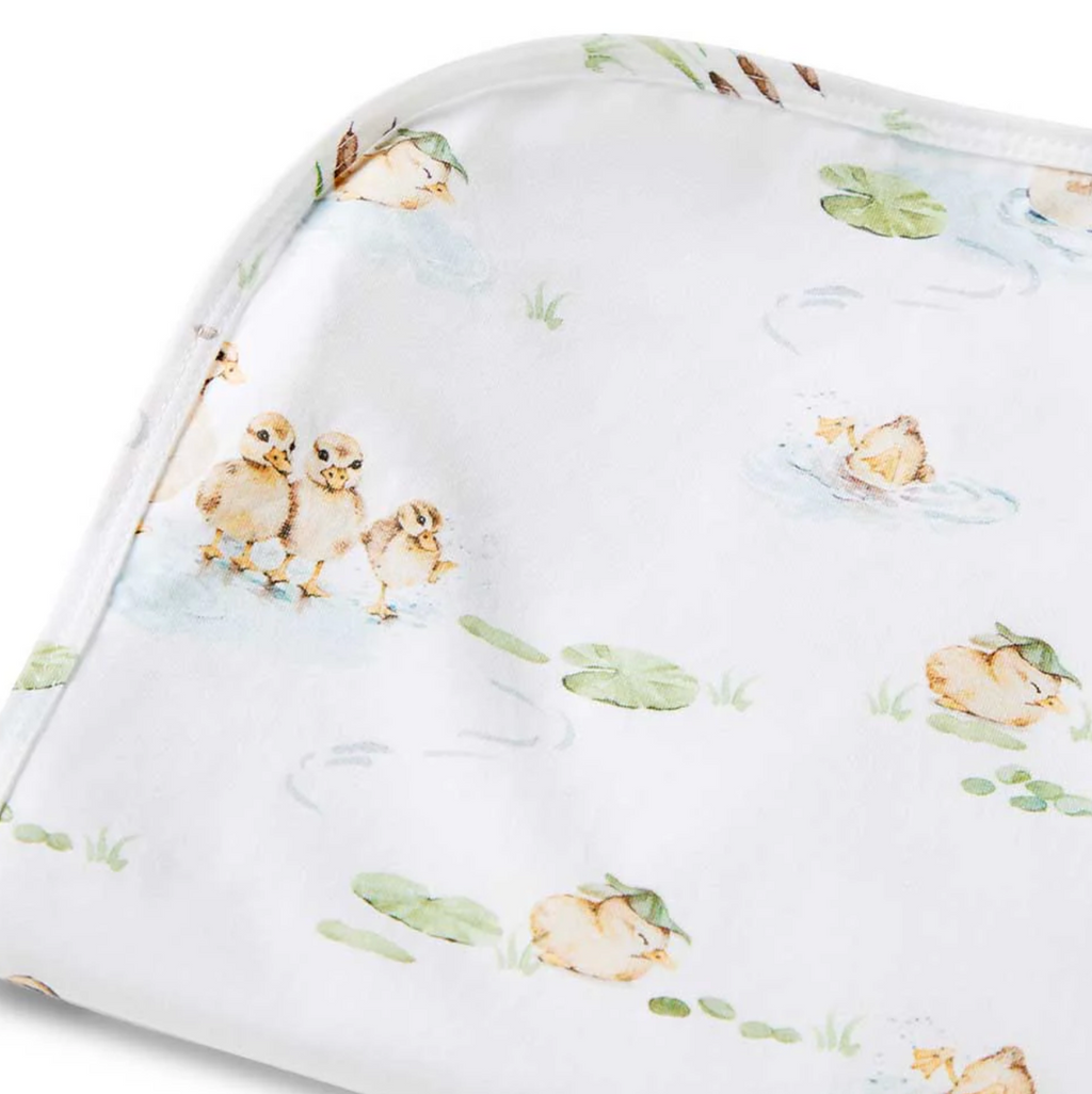 Snuggle Hunny Duck Pond Organic Jersey Wrap & Beanie Set