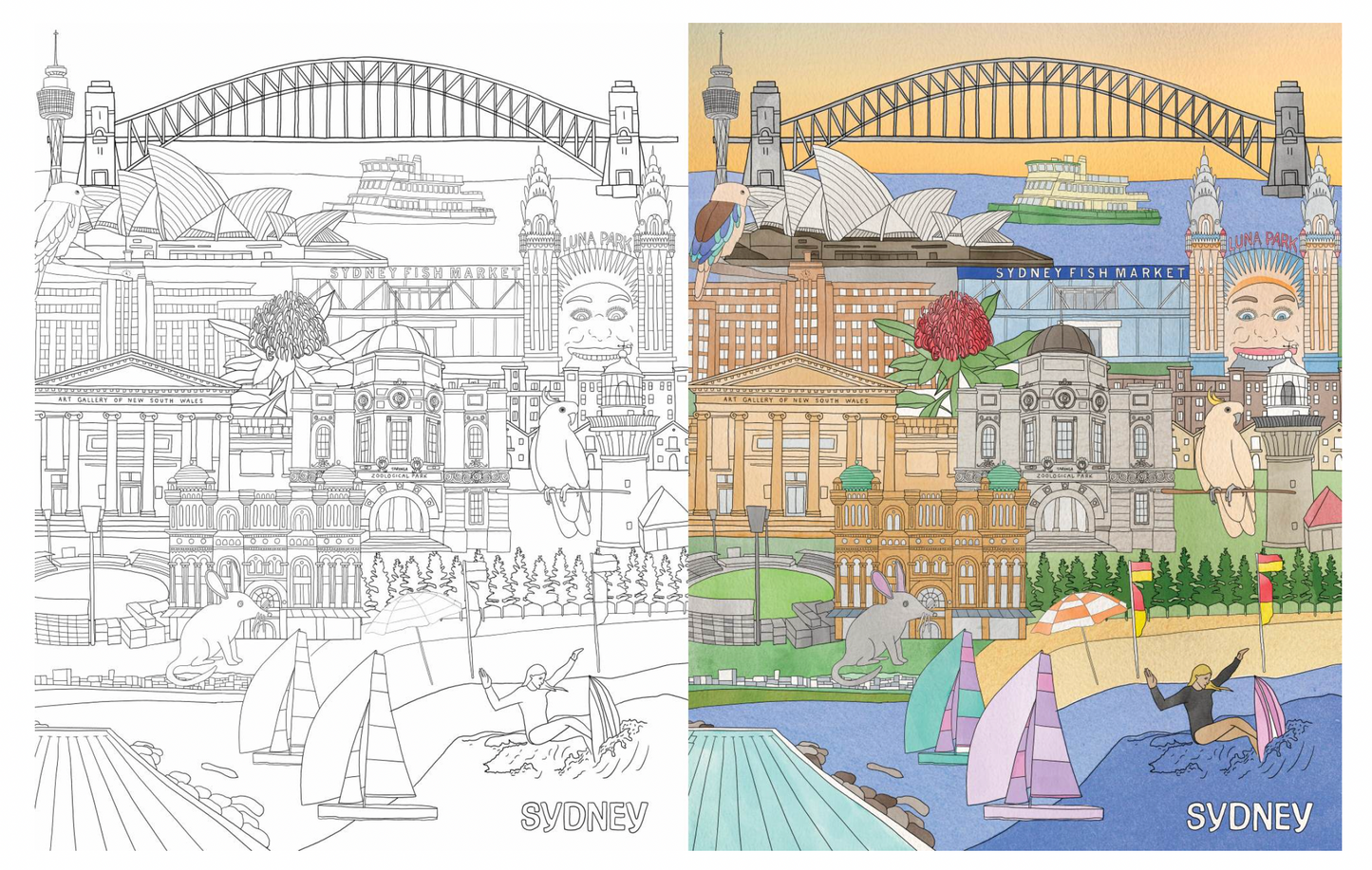 Lake Press Wall Art - Australia Colouring Book