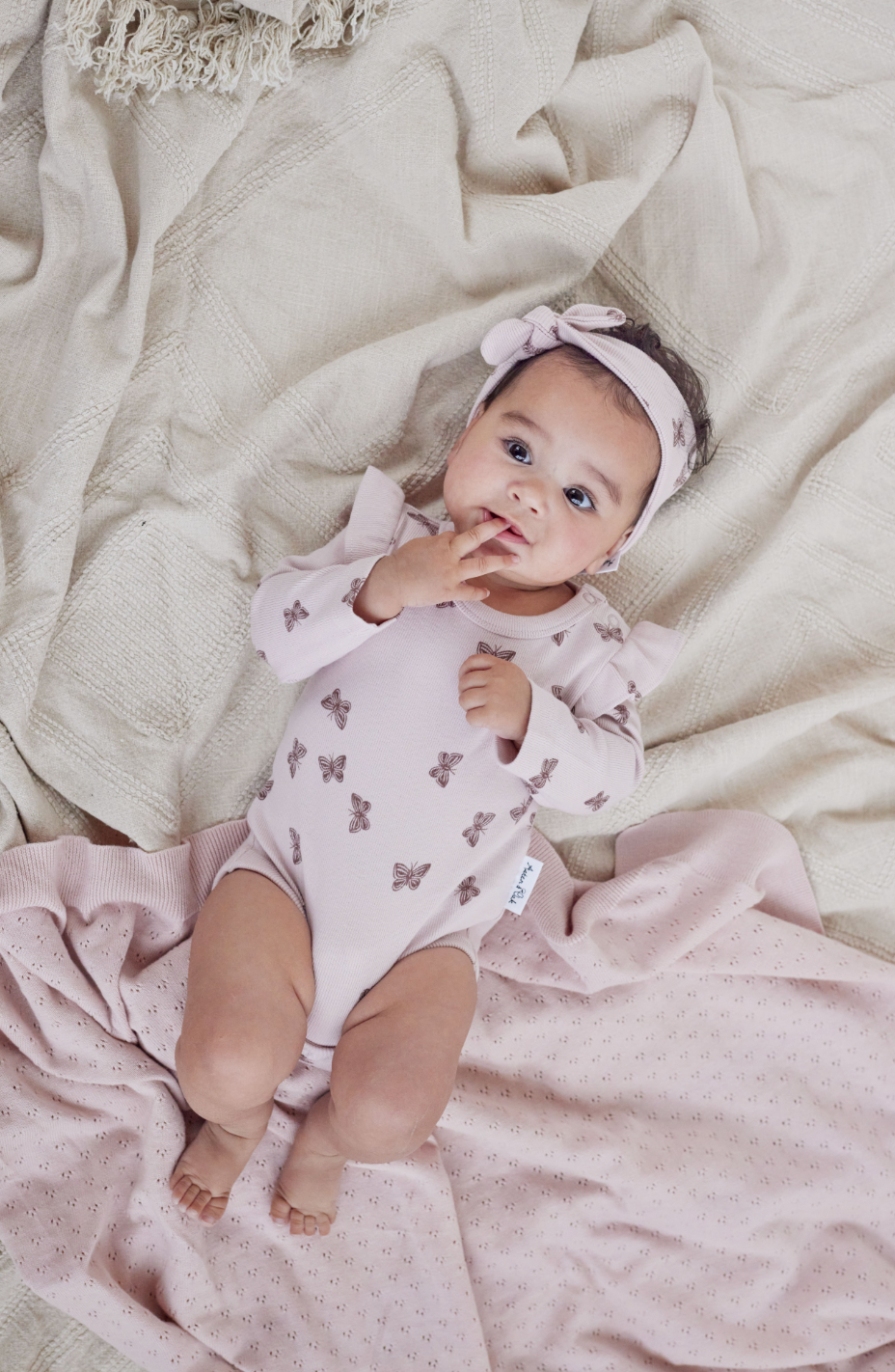 Aster & Oak Butterfly Rib Flutter Onesie