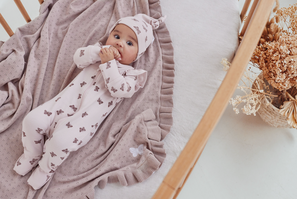 Aster & Oak Butterfly Rib Zip Romper