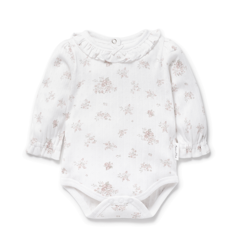 Aster & Oak Posie Floral Flutter Onesie