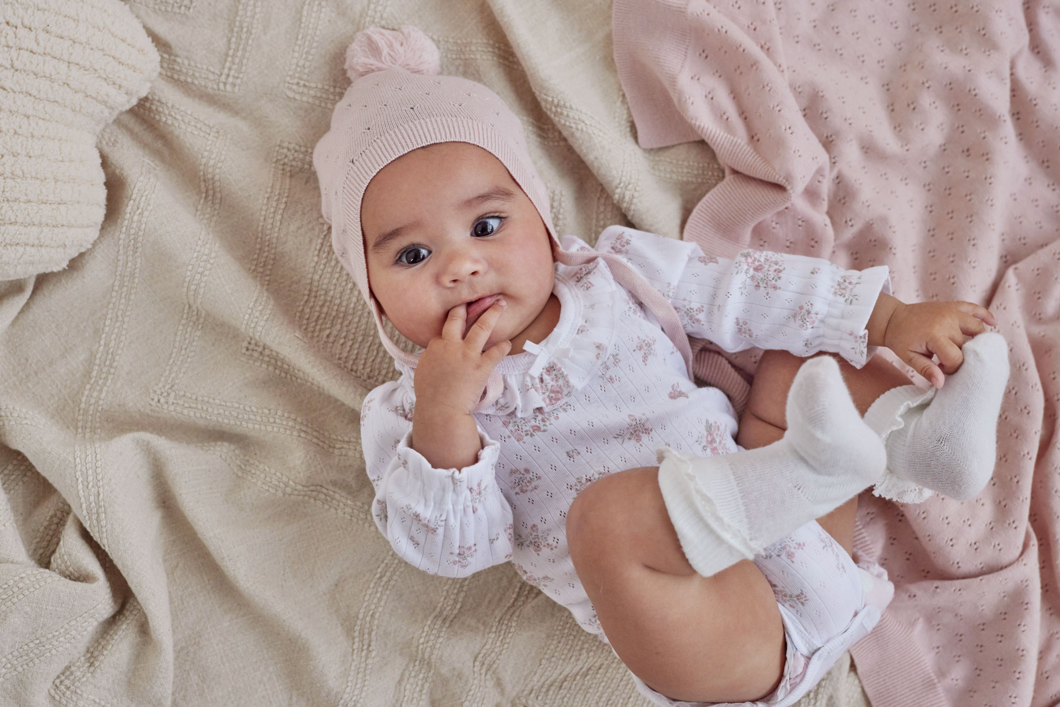 Aster & Oak Posie Floral Flutter Onesie