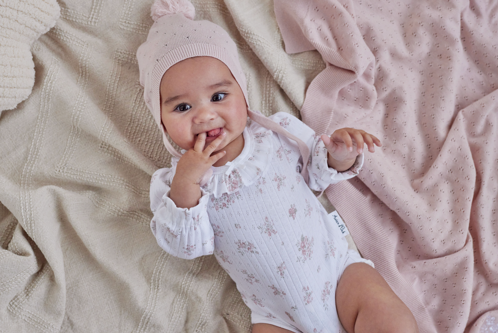 Aster & Oak Posie Floral Flutter Onesie