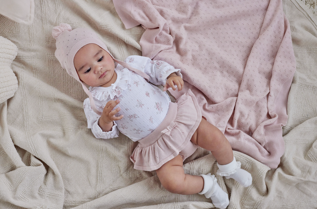 Aster & Oak Posie Floral Flutter Onesie