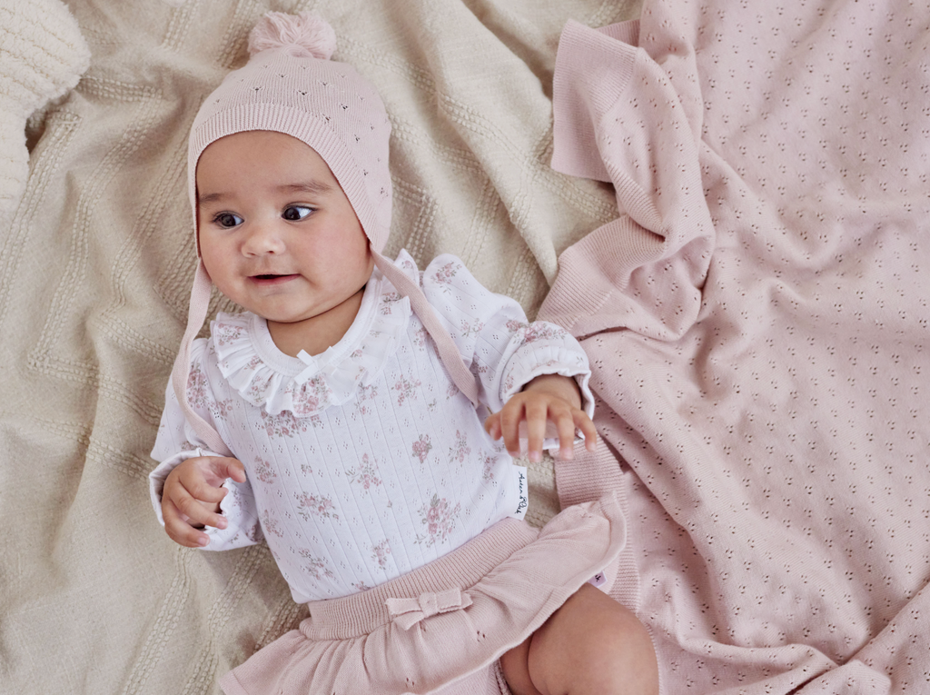 Aster & Oak Posie Floral Flutter Onesie