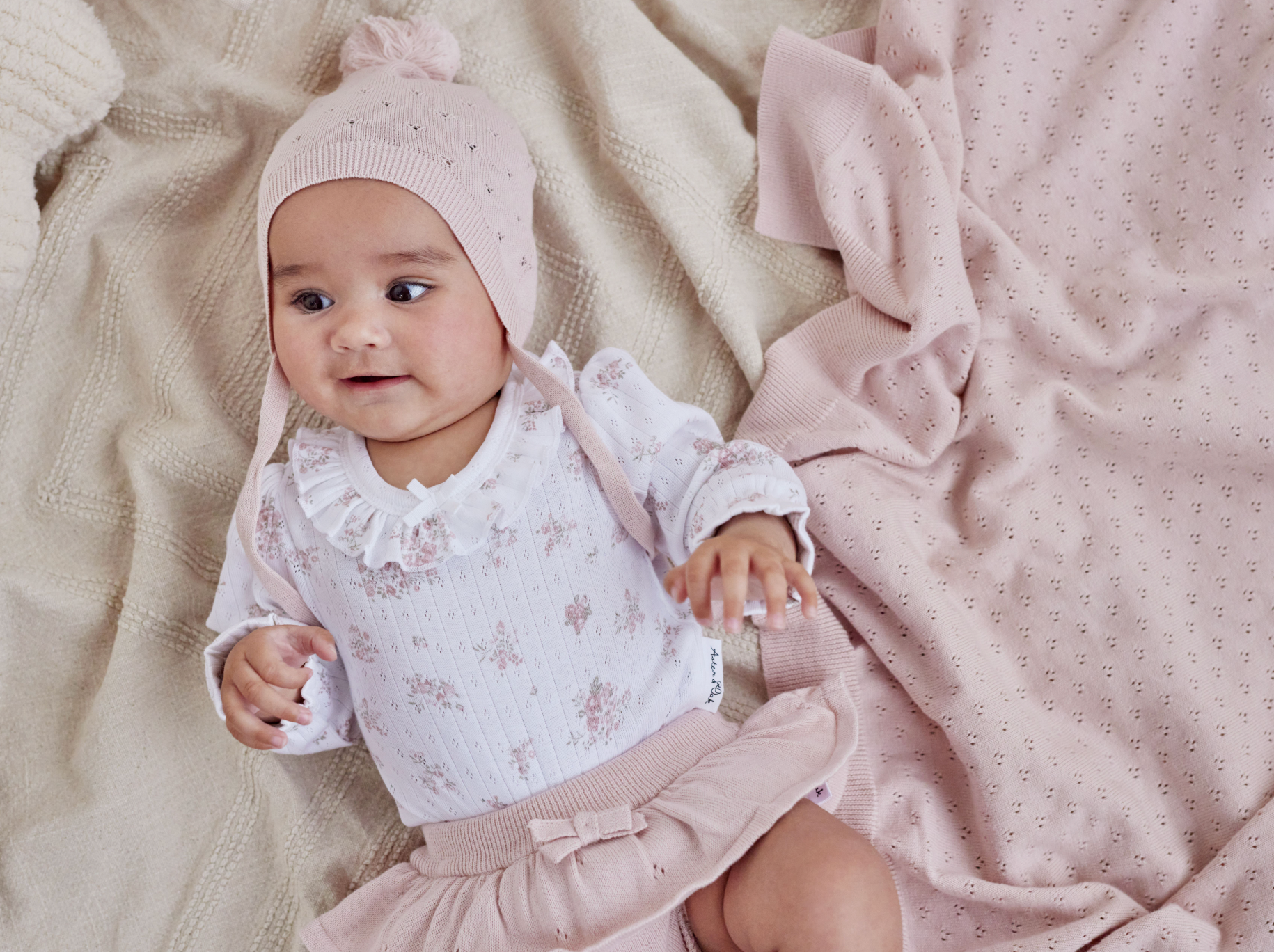 Aster & Oak Posie Floral Flutter Onesie