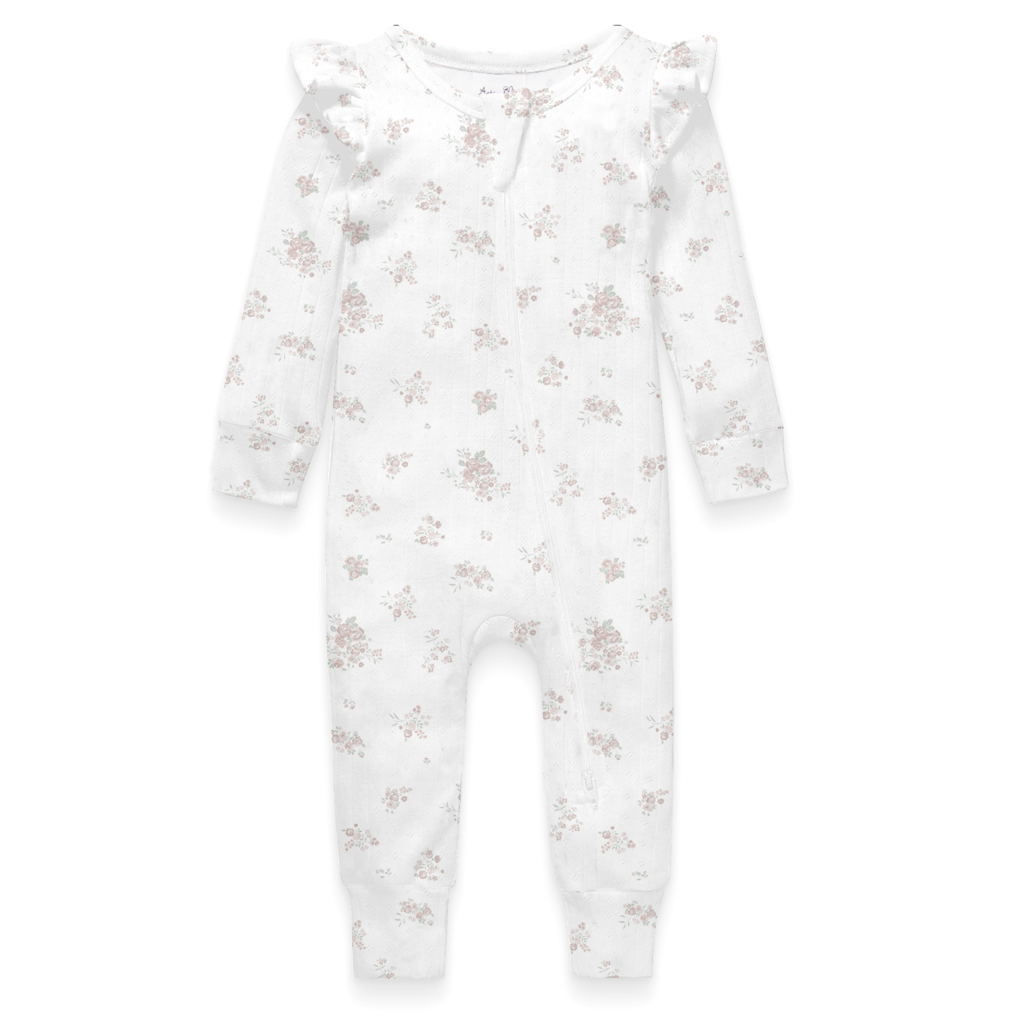 Aster & Oak Posie Floral Zip Romper