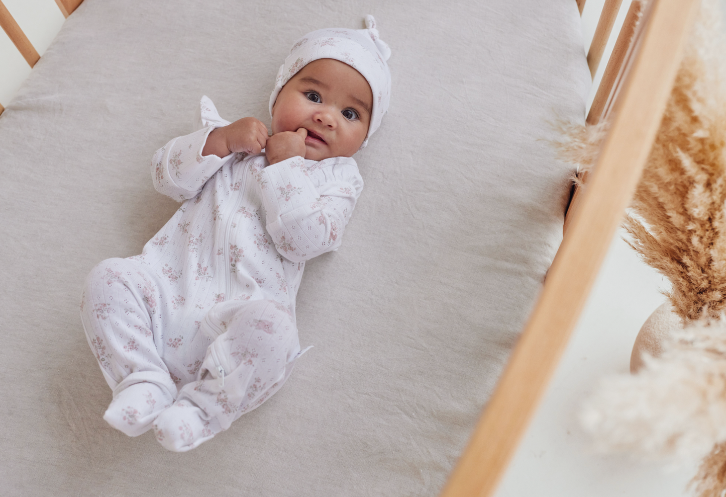 Aster & Oak Posie Floral Zip Romper