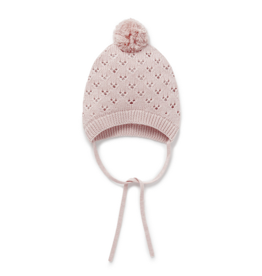 Aster & Oak Rose Blush Knit Bonnet