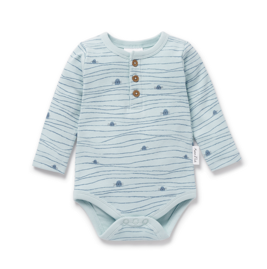 Aster & Oak Seal Rib Henley Onesie