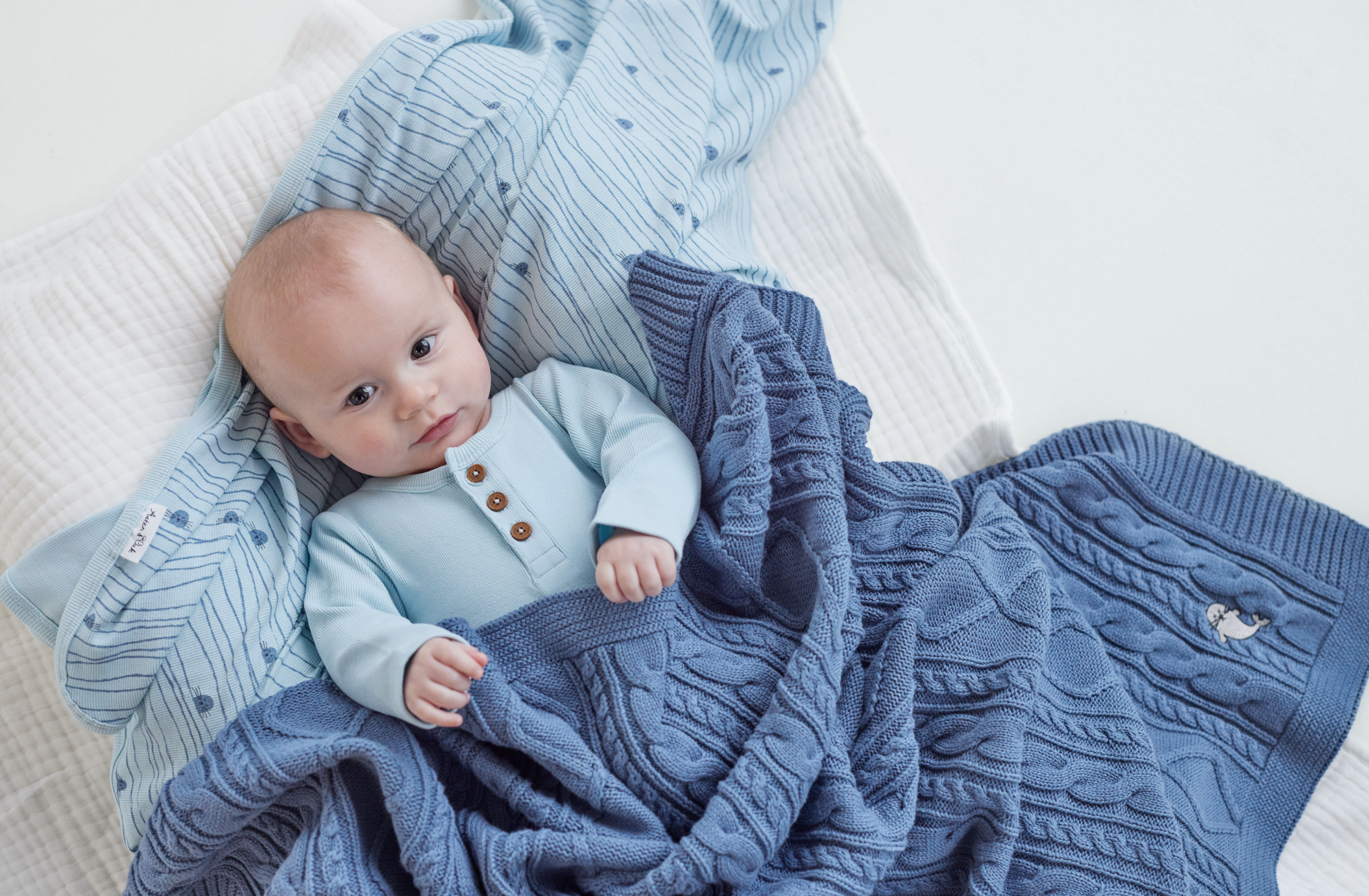 Aster & Oak Bluestone Cable Knit Blanket