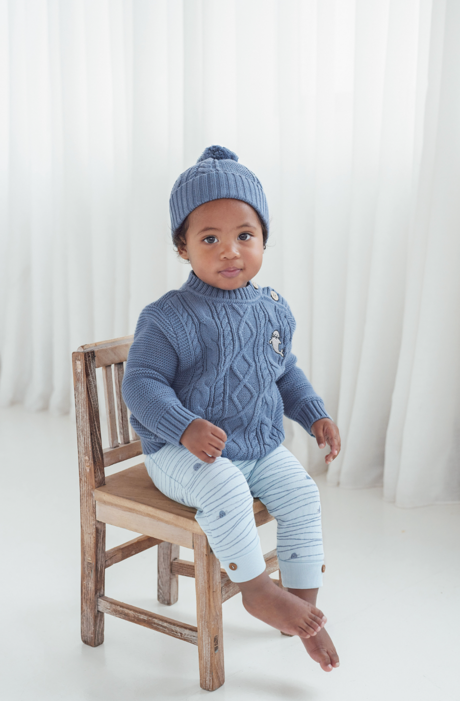 Aster & Oak Bluestone Cable Knit Beanie