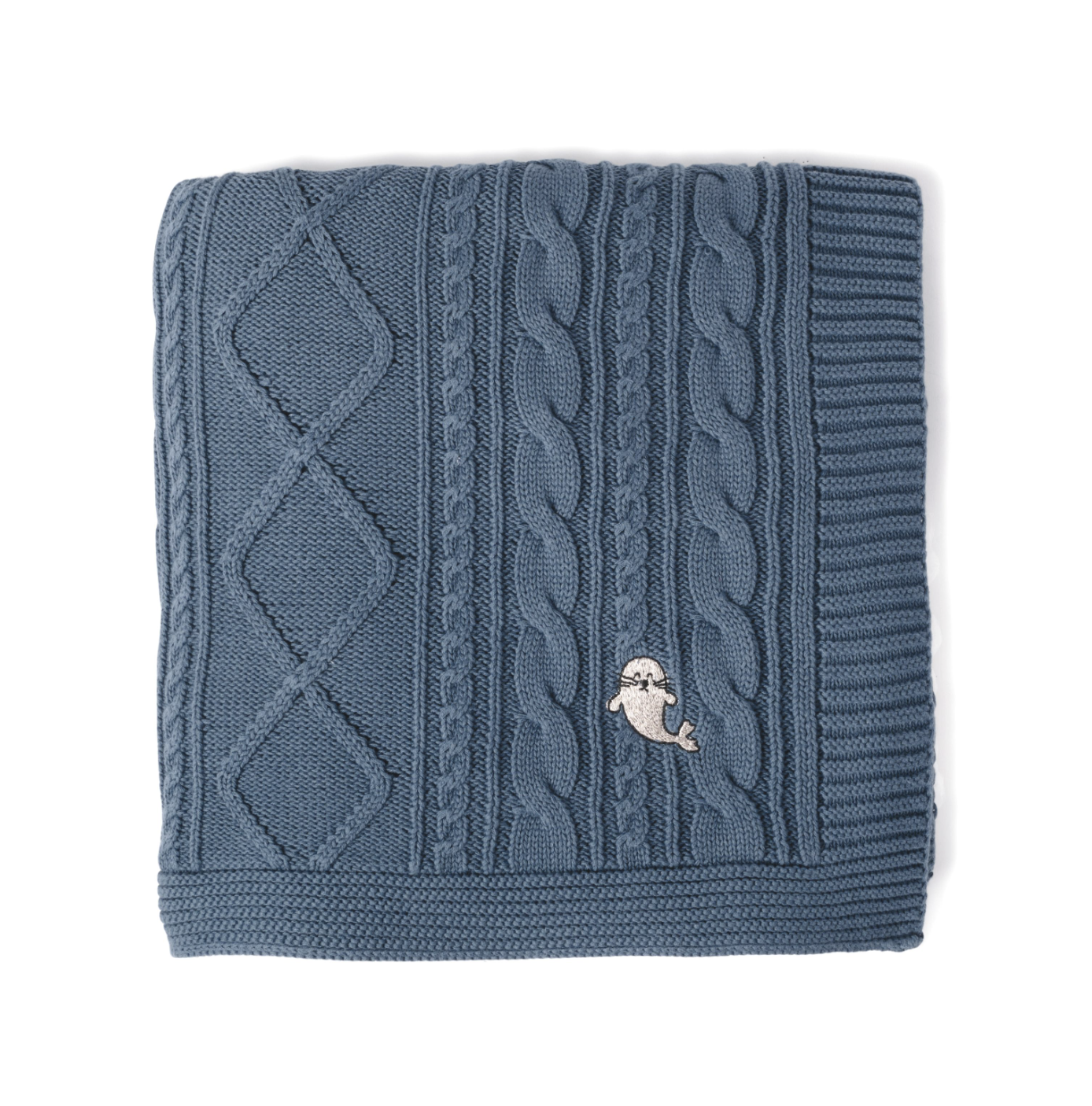 Aster & Oak Bluestone Cable Knit Blanket