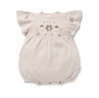 Aster & Oak Embroidered Knit Romper