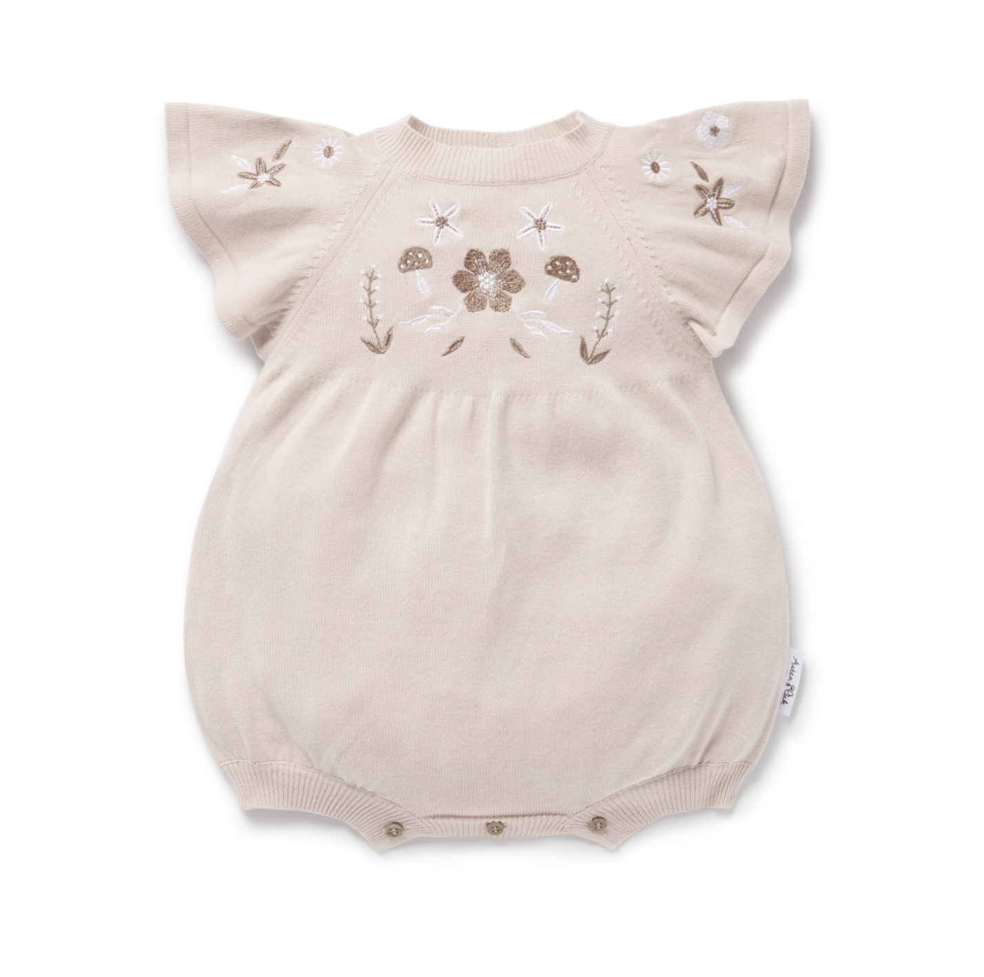 Aster & Oak Embroidered Knit Romper