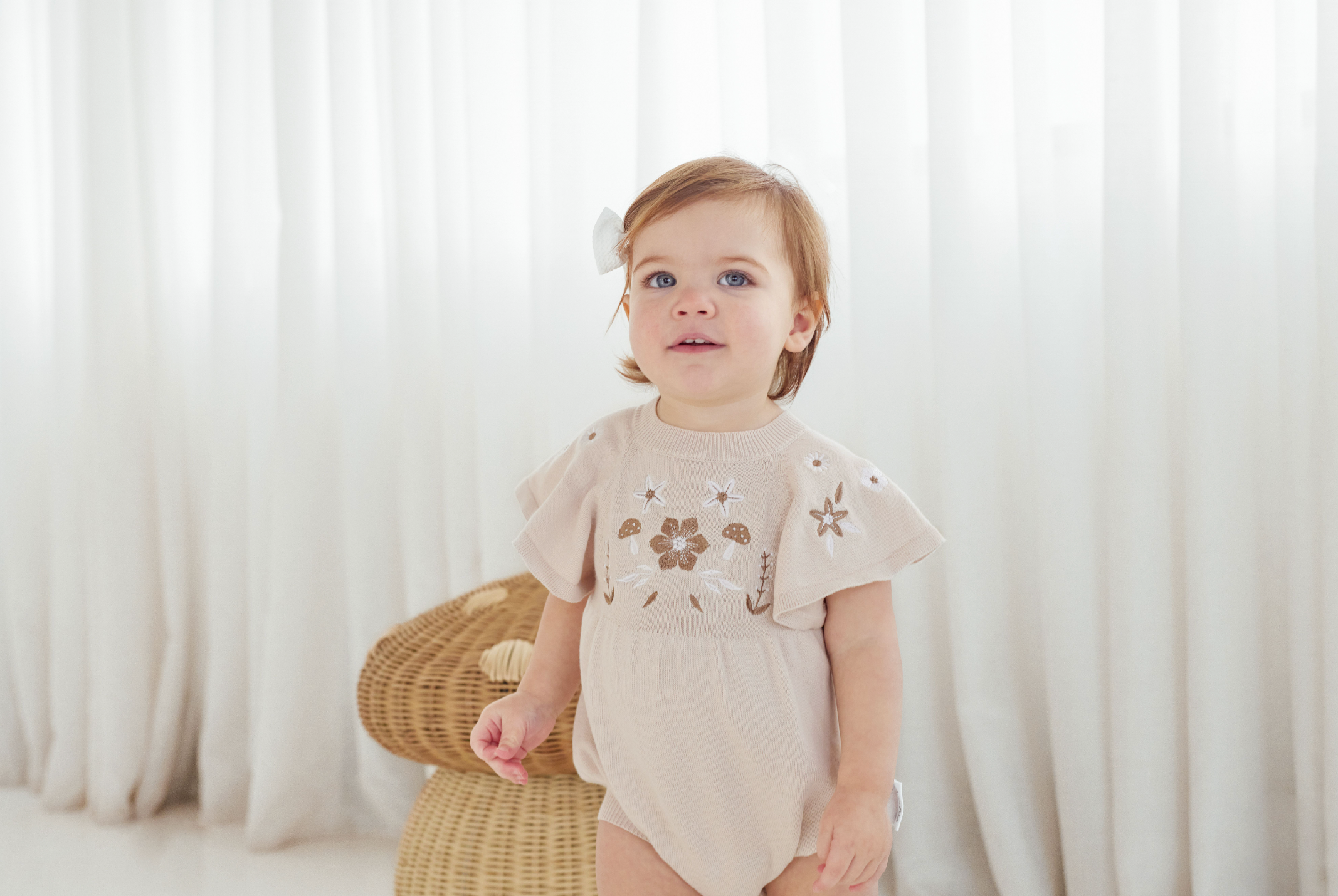 Aster & Oak Embroidered Knit Romper