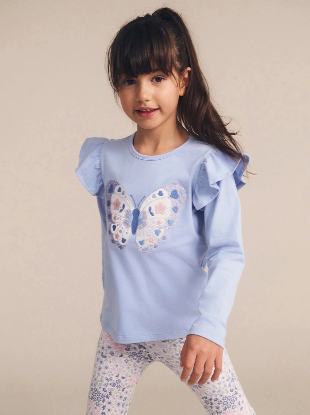 Huxbaby Butterfly Frill Top