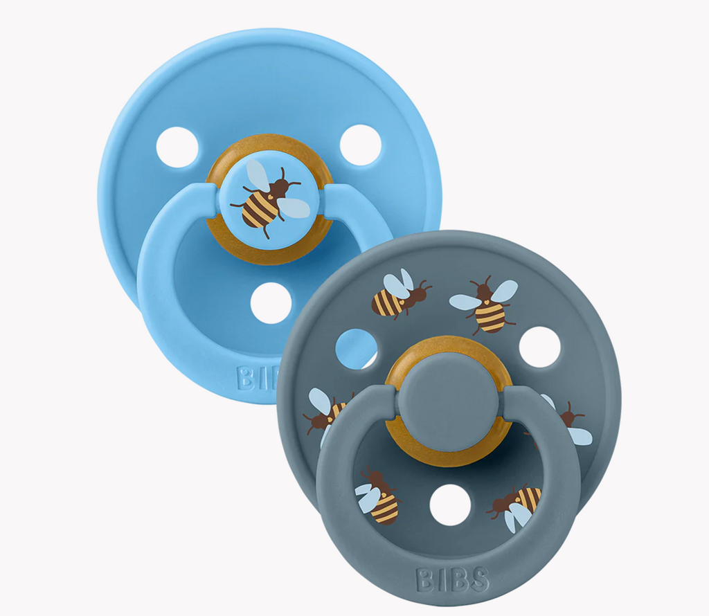 BIBS Studio Colour Bumblebee Soother Double Pack (Round/Natural Rubber)