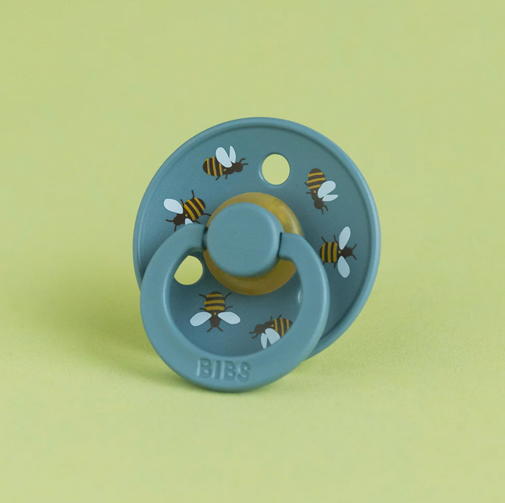 BIBS Studio Colour Bumblebee Soother Double Pack (Round/Natural Rubber)