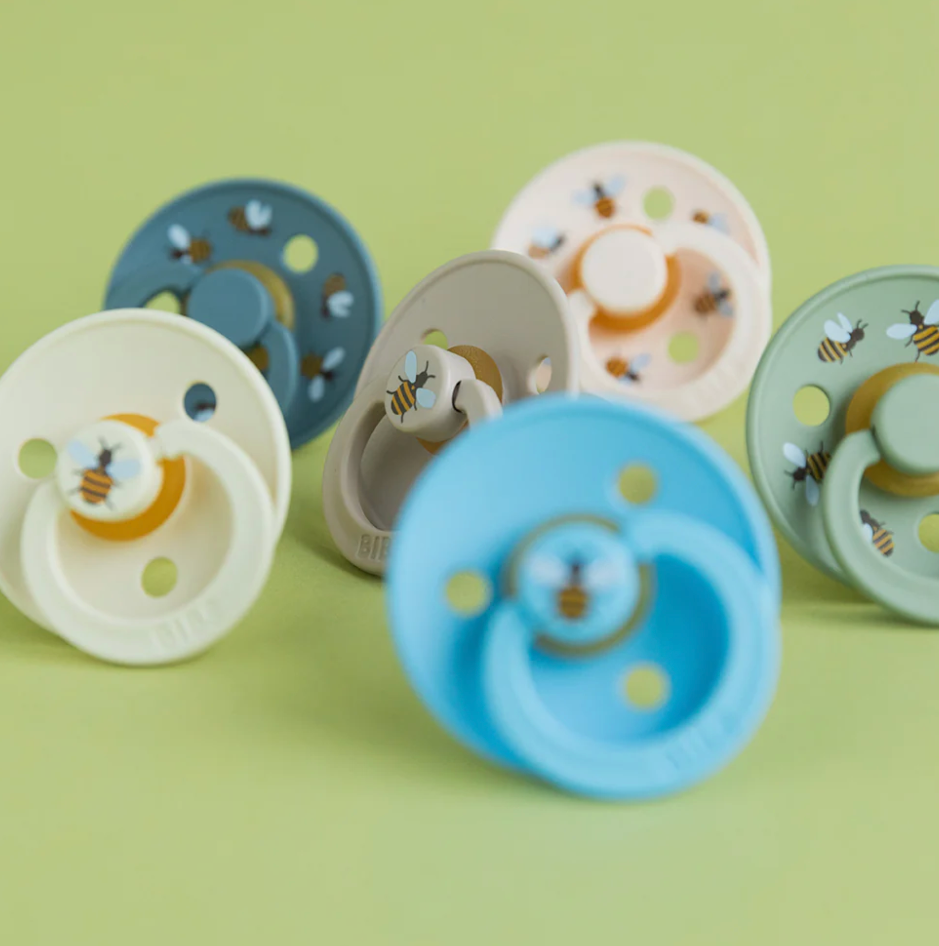 BIBS Studio Colour Bumblebee Soother Double Pack (Round/Natural Rubber)