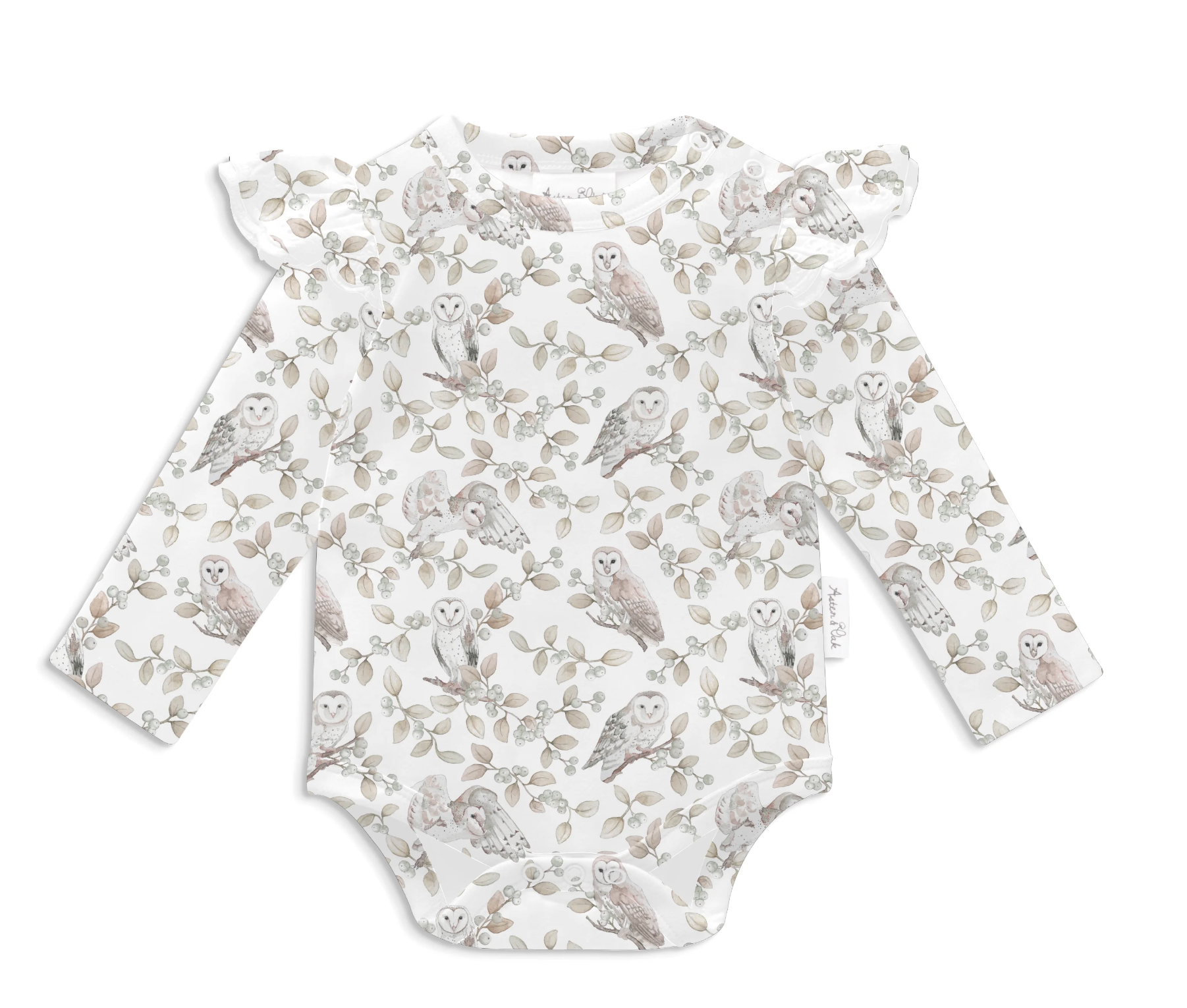 Aster & Oak  Barn Owl Flutter Onesie