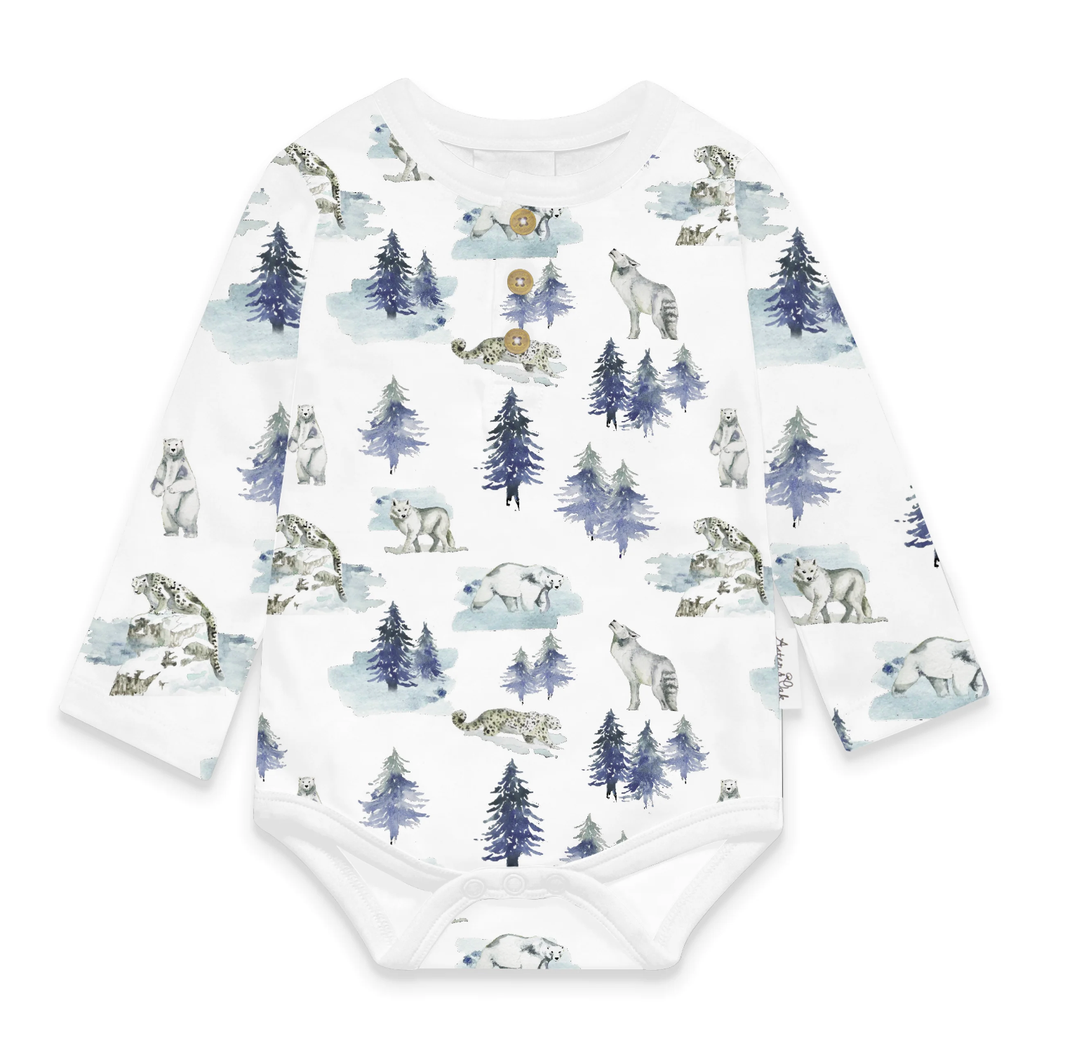 Aster & Oak Snow Animals Onesie