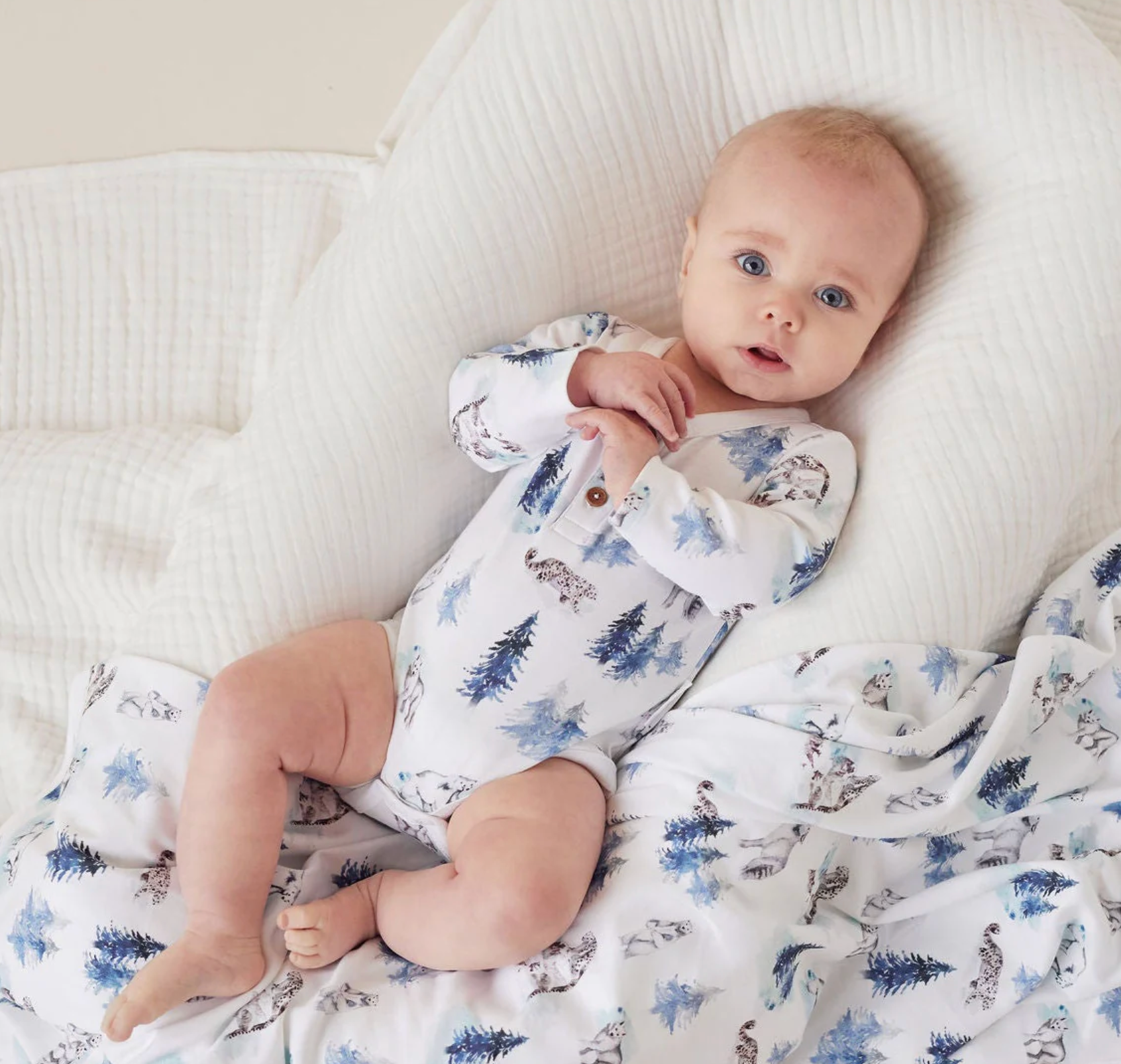 Aster & Oak Snow Animals Onesie