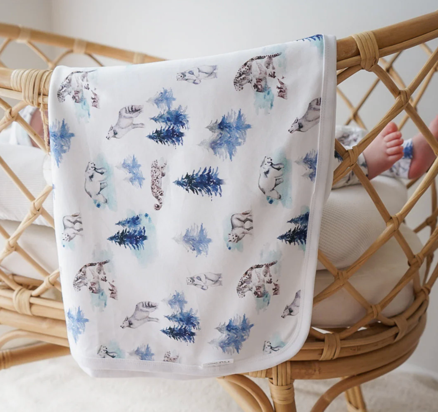 Aster & Oak Snow Animals Baby Wrap