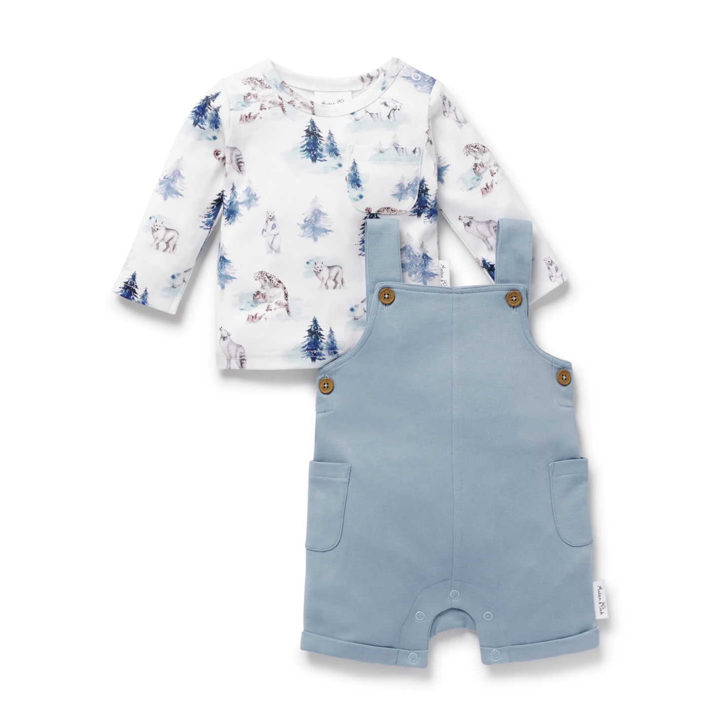 Aster & Oak Snow Animals Overall Set