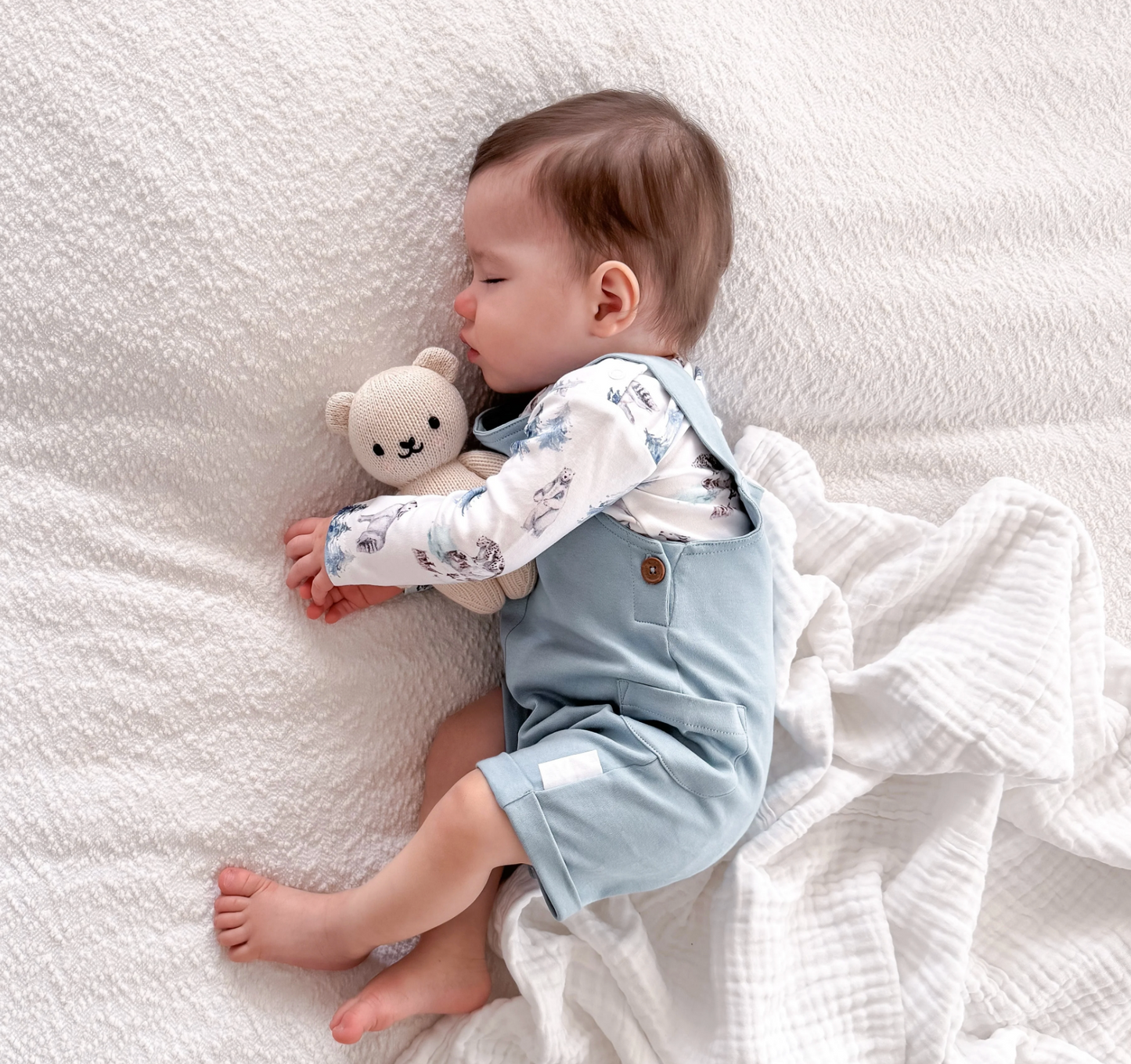 Aster & Oak Snow Animals Overall Set