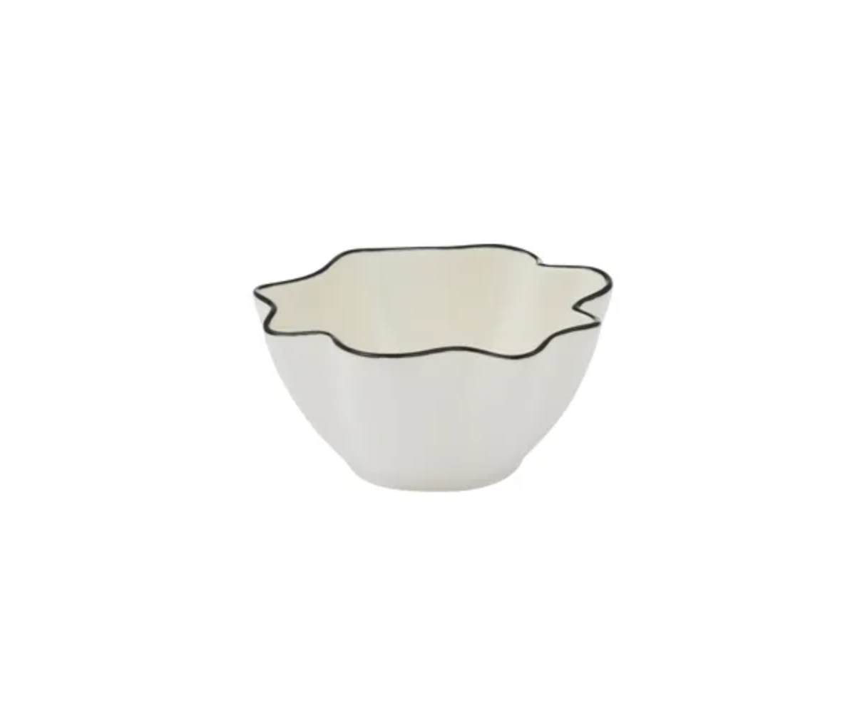 Coast to Coast Winslow Ceramic Bowl 10x5cm Ivory & Black