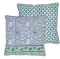 Coast to Coast Anika Cott Block Cushion 50x50cm Emerald