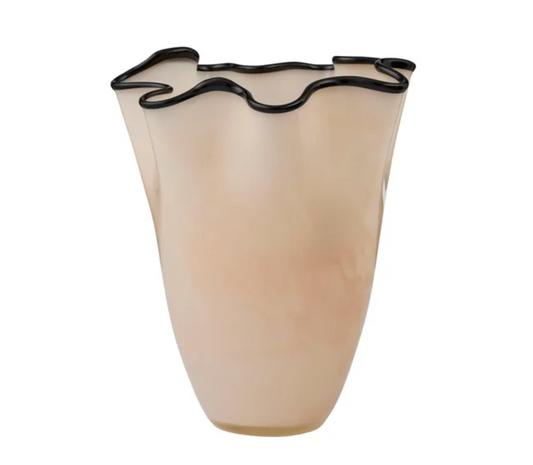 Coast to Coast Jarvis Glass Vase 21x24.5cm Ivory/Black